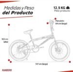 Bicicleta BMX Cromo R20 con rotor 360 - Imagen 2