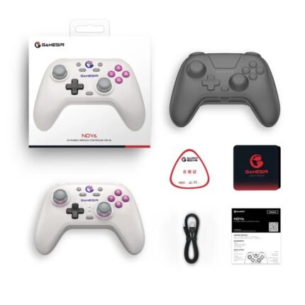 Control GameSir T4 Nova HD Rumble blanco Bluetooth
