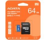 ADATA MICRO SDHC PREMIER 64GB C/ADAP CLASE 10 AUSDX64GUICL10