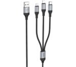 Hoco X102 Cable Fresh 3 En 1 Usb-a A Usb-c/micro Usb/lightning Black 1m