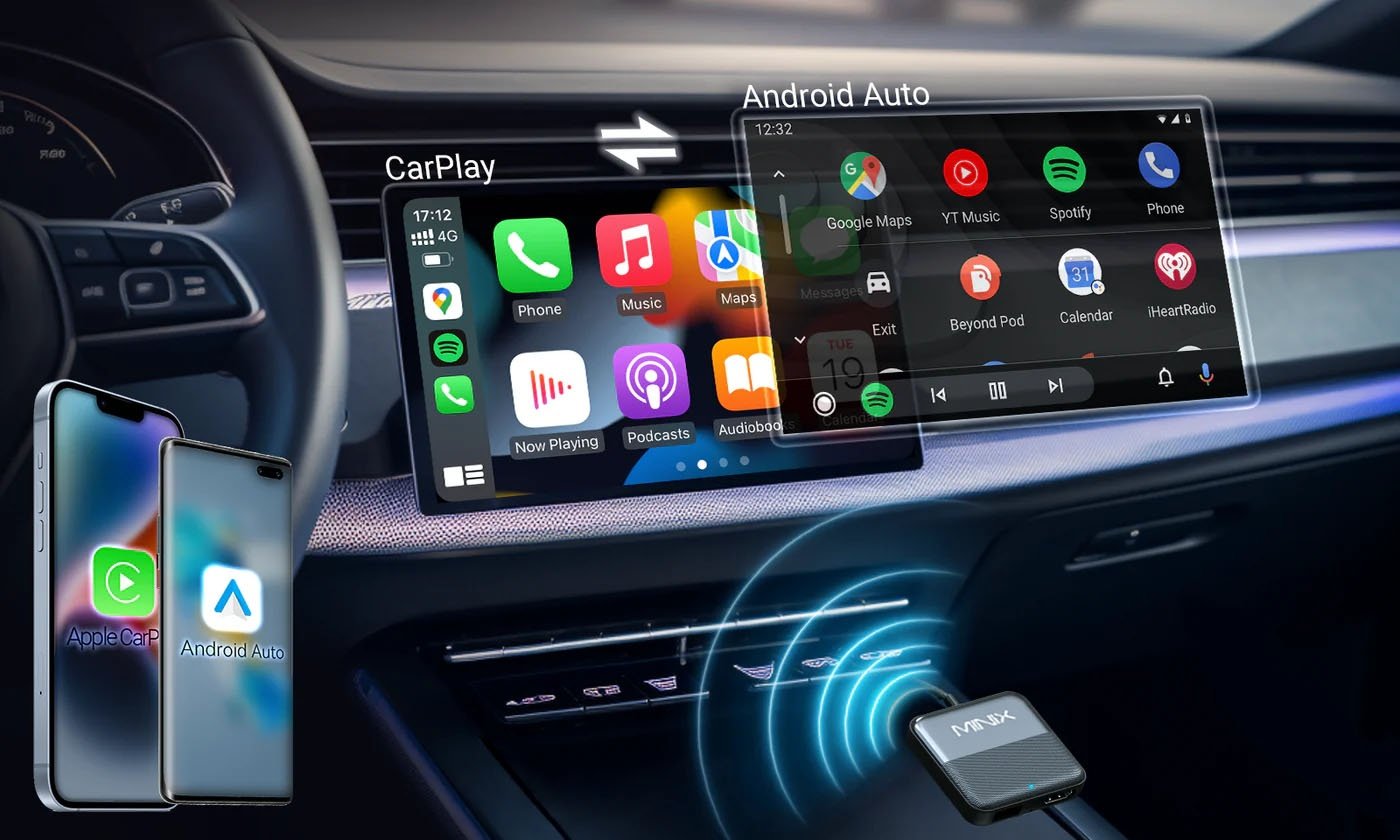 Adaptador Minix WiFi 3 en 1 para CarPlay y Android auto