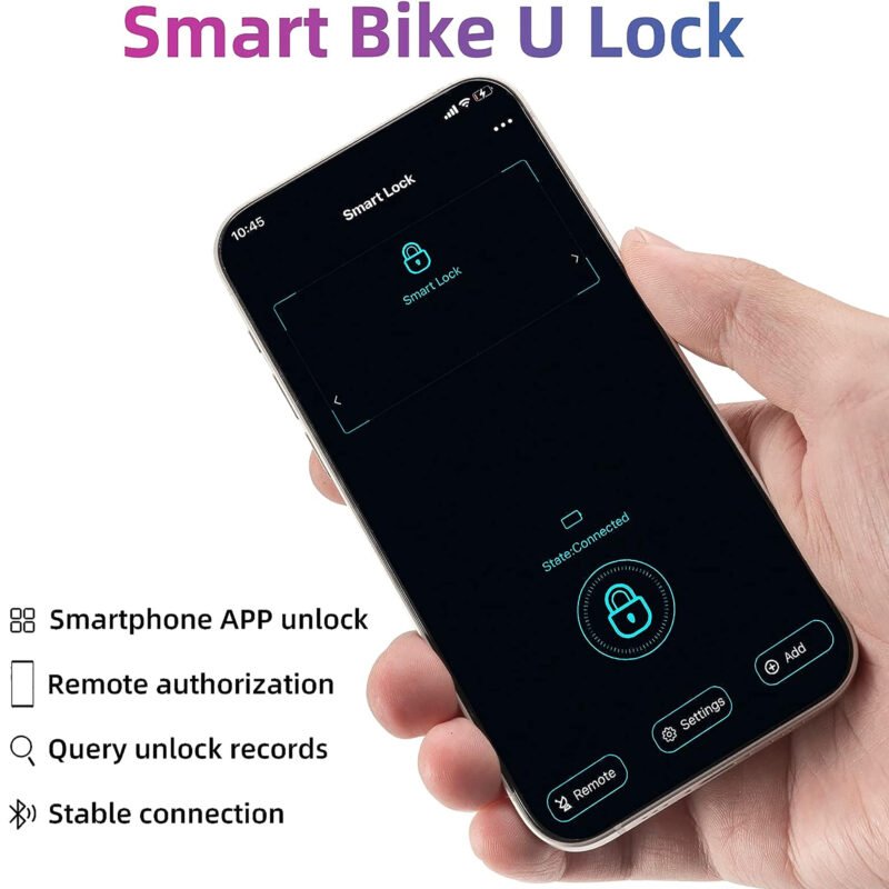 Candado En U Para Bicicleta Rockbros Smart U-Lock Con Huella - Imagen 2