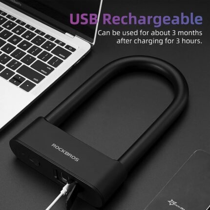 Candado En U Para Bicicleta Rockbros Smart U-Lock Con Huella