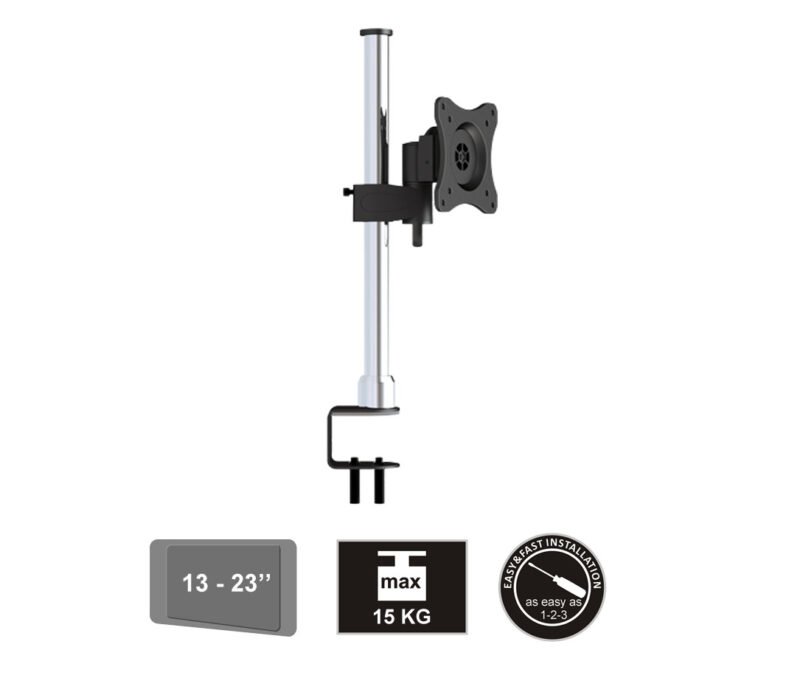 Soporte cromado de escritorio para monitor hasta 27""