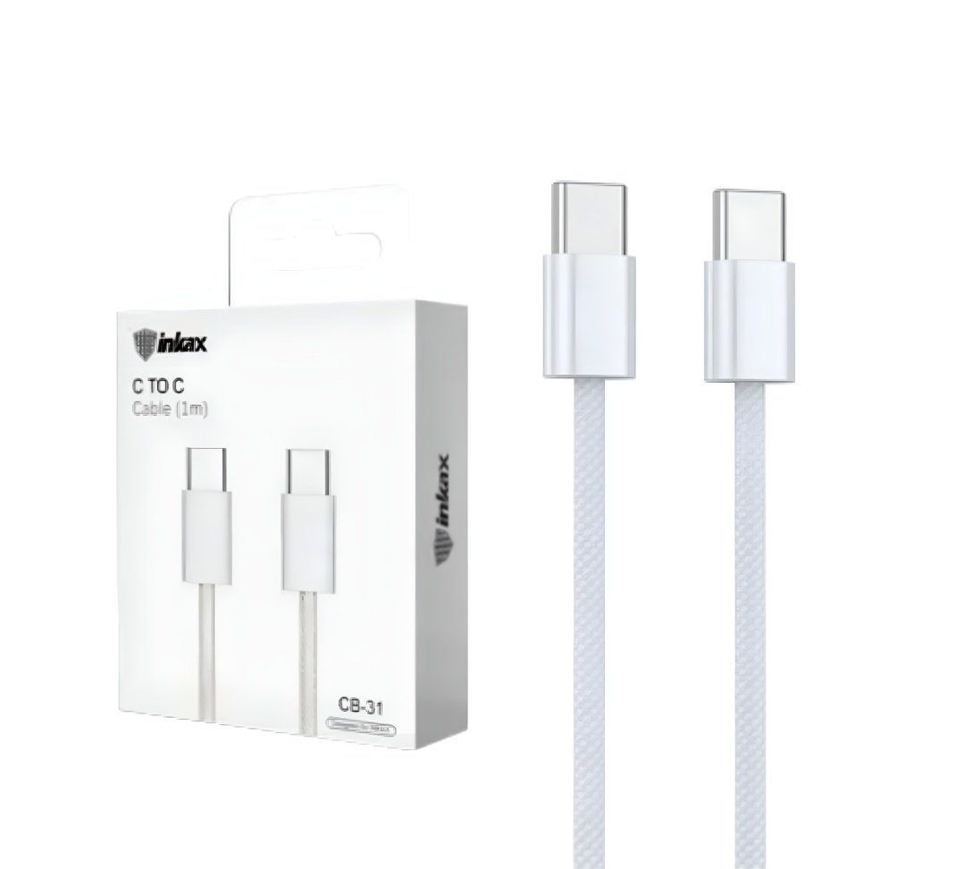 Cable Inkax USB-C 60W 1m blanco