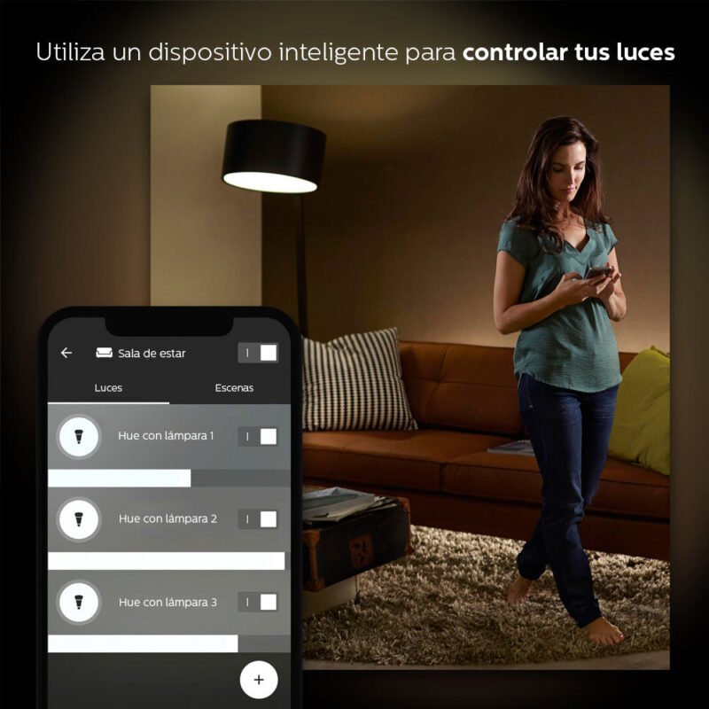 Lámpara Led Inteligente Philips Hue 9W E27 Blanco - Imagen 5