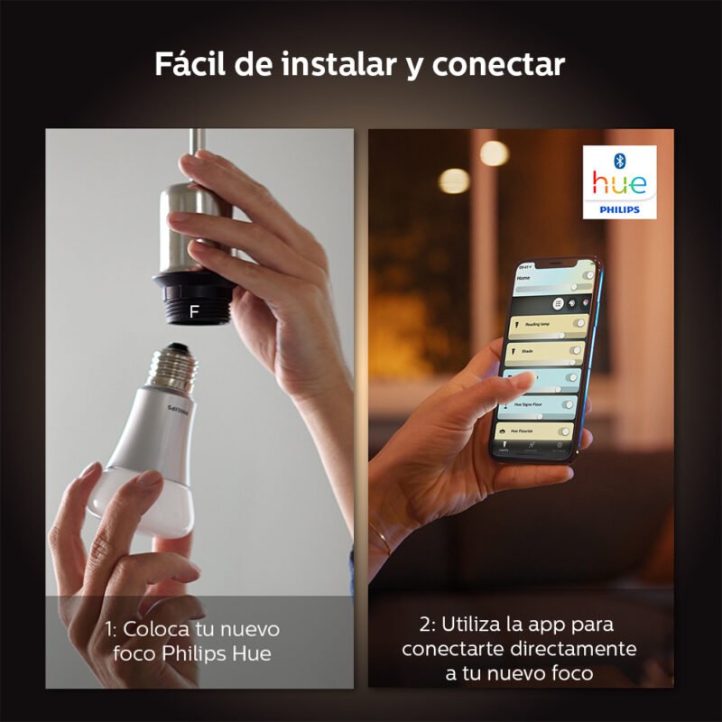 Lámpara Led Inteligente Philips Hue 9W E27 Blanco - Imagen 2