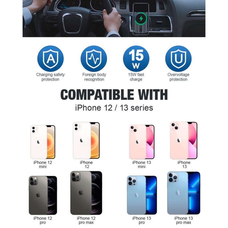 Cargador Magnético Inalámbrico QC3.0 360° - Imagen 3