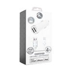 Cargador De Auto Fifo Doble Usb 2,1a Cable Lightning Mfi