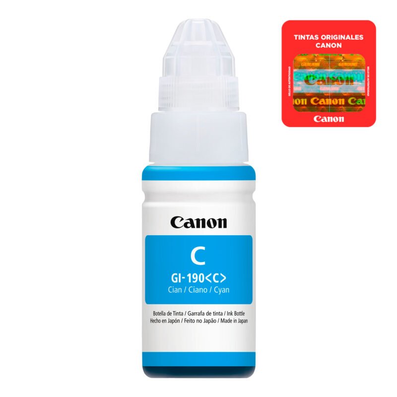 Botella De Tinta Canon Cian GI-190 C 70ml - Imagen 2