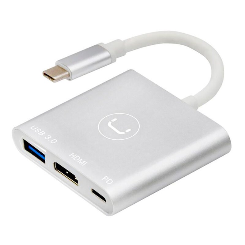 Hub Unno Tipo C  3 En 1 Usb 3.0 Hdmi Pd - Imagen 2