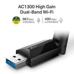 Adaptador de Red Tp-Link Usb Archer T3u Plus Dual Band Ac1300