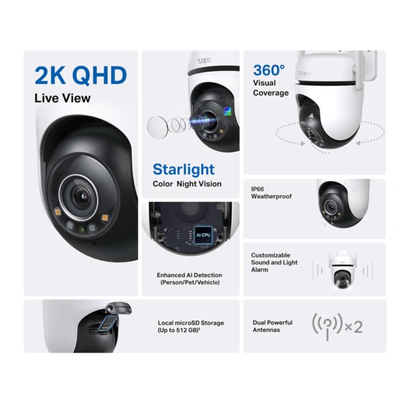 Cámara De Seguridad Tp-Link Tapo C520ws Exterior Visión Nocturna 2K 360° - Imagen 9