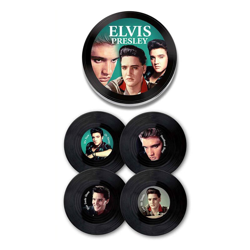 Set 4 Posavasos De Vinilo Retro Musique Vb03w - Imagen 2