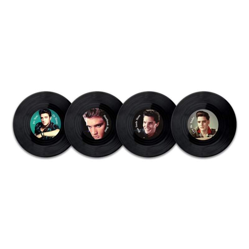 Set 4 Posavasos De Vinilo Retro Musique Vb03w