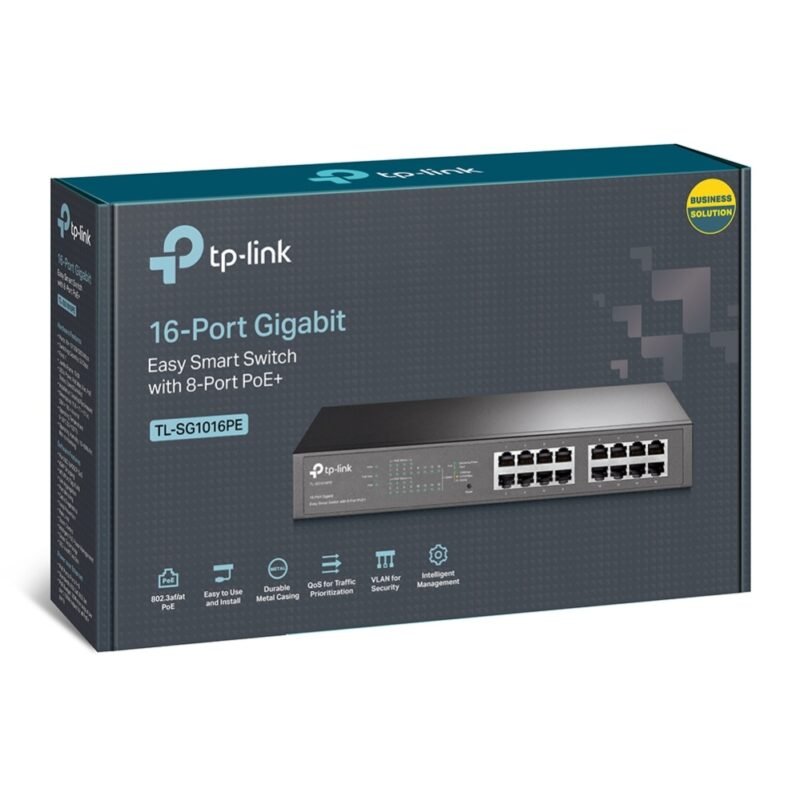 Switch TP-LINK TL-SG1016PE | 16 Puertos Gigabit (8 Puertos PoE at), Easy Smart - Imagen 3