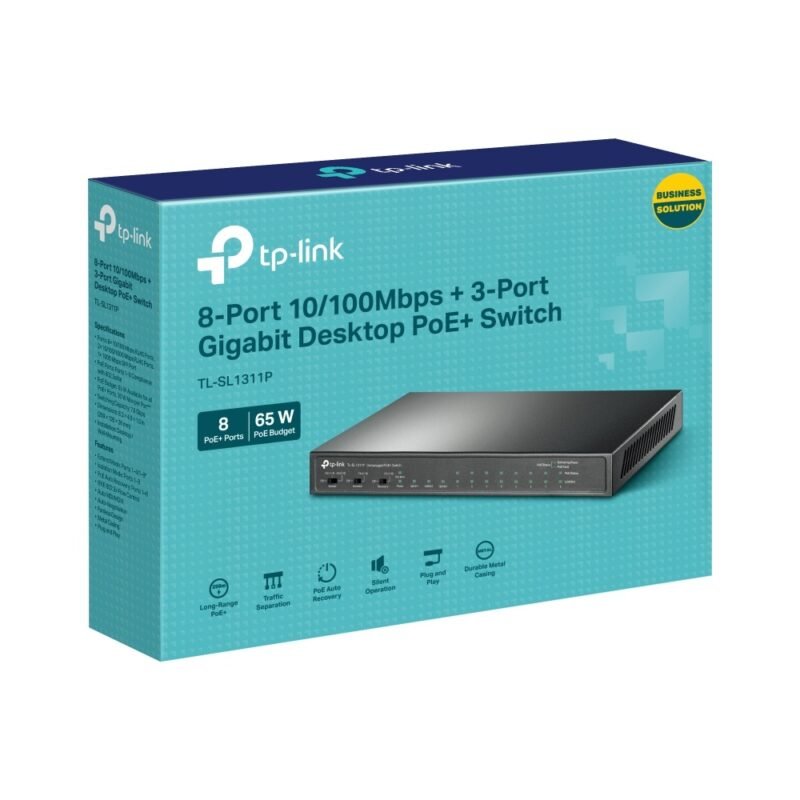 Switch TP-LINK TL-SL1311P | 8 puertos Gigabit (8 Puertos PoE+) - Imagen 4