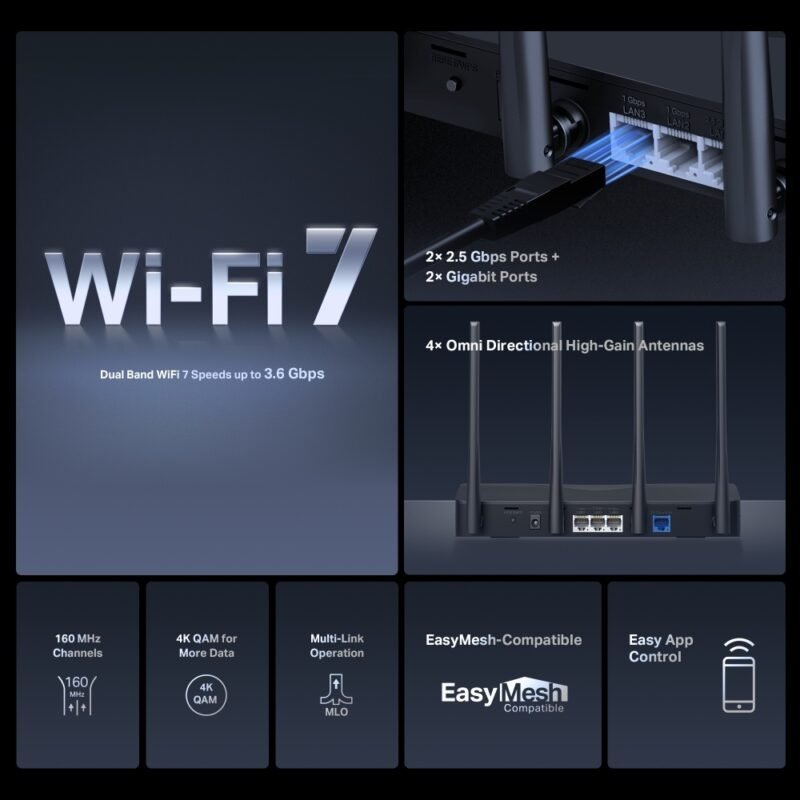 Router Inalámbrico MERCUSYS MR27BE | BE3600, WiFi 7 - Imagen 15
