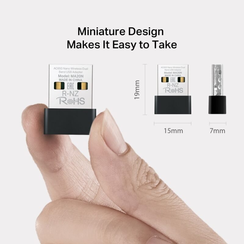 Adaptador Nano USB MERCUSYS MA20N | AC650, WiFi - Imagen 14