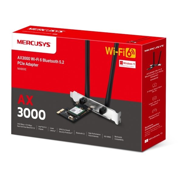 Tarjeta de Red MERCUSYS MA80XE | PCI-E, Wi-Fi 6 Bluetooth 5.2 - Imagen 11