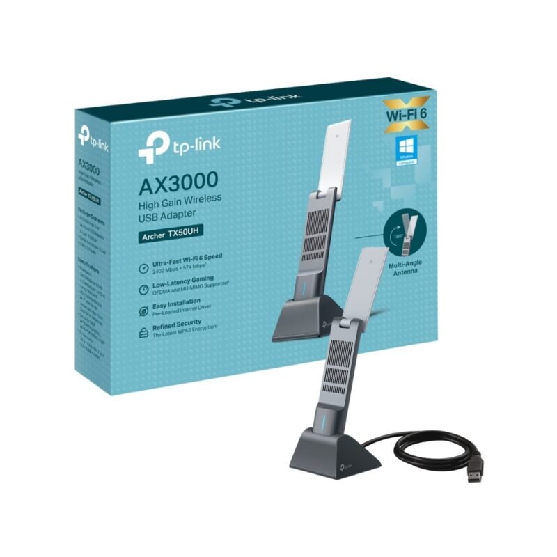 Adaptador Inalámbrico USB TP-LINK Archer TXE50UH | AX3000, WiFi 6E, Alta Ganancia