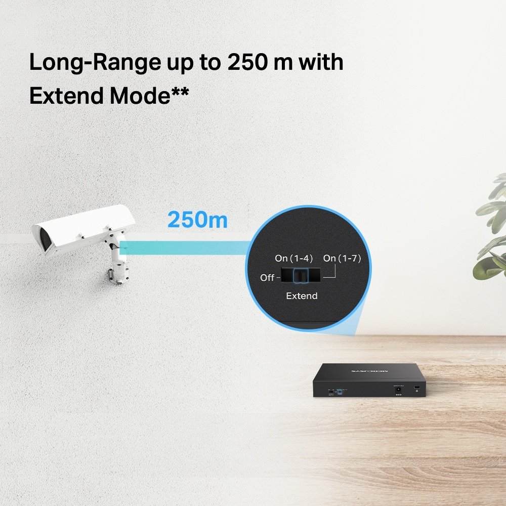 Switch MERCUSYS MS108GP | 8 Puertos Gigabit (7 Puertos PoE+ af/at) - Imagen 3