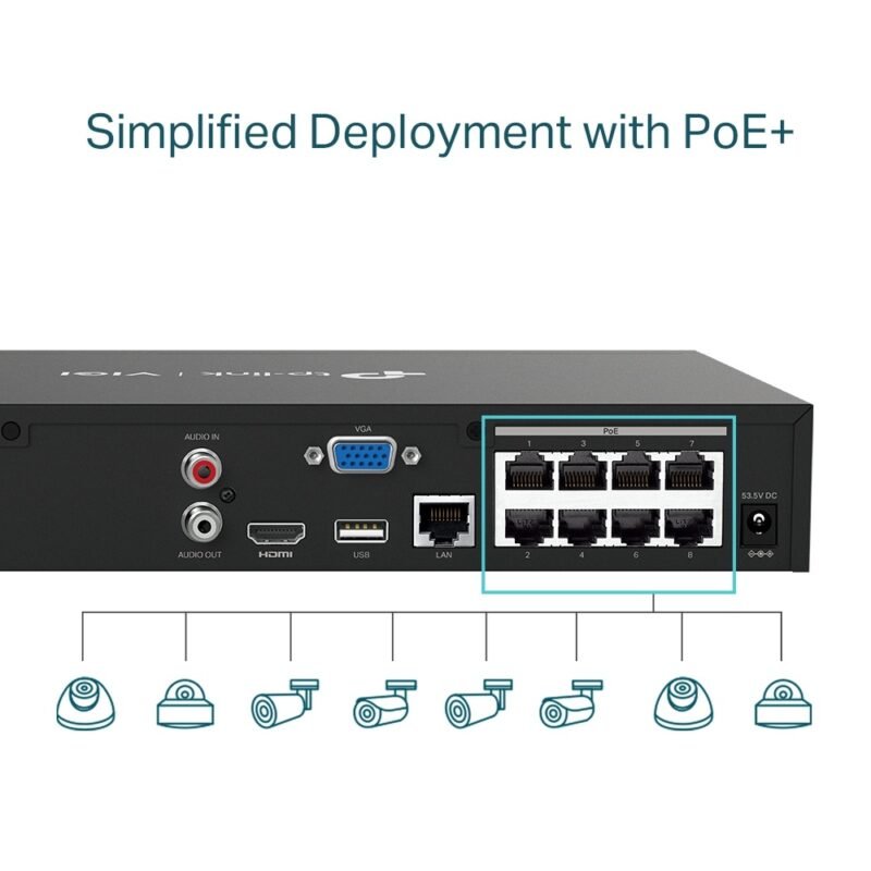 NVR TP-LINK VIGI NVR1008H-8P | 8 canales PoE+ - Imagen 5