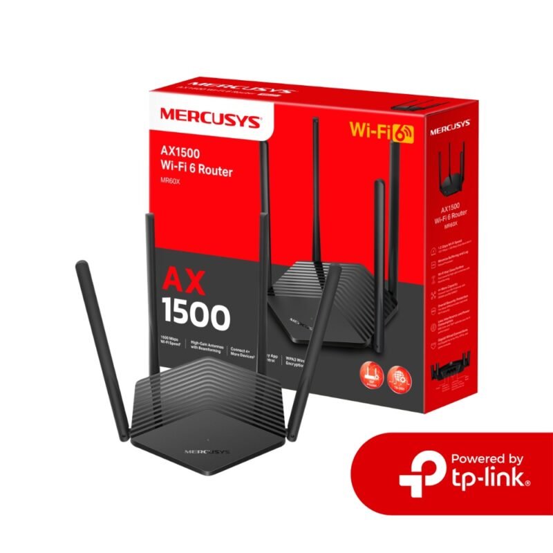 Router Inalámbrico MERCUSYS MR60X | AX1500, WiFi6