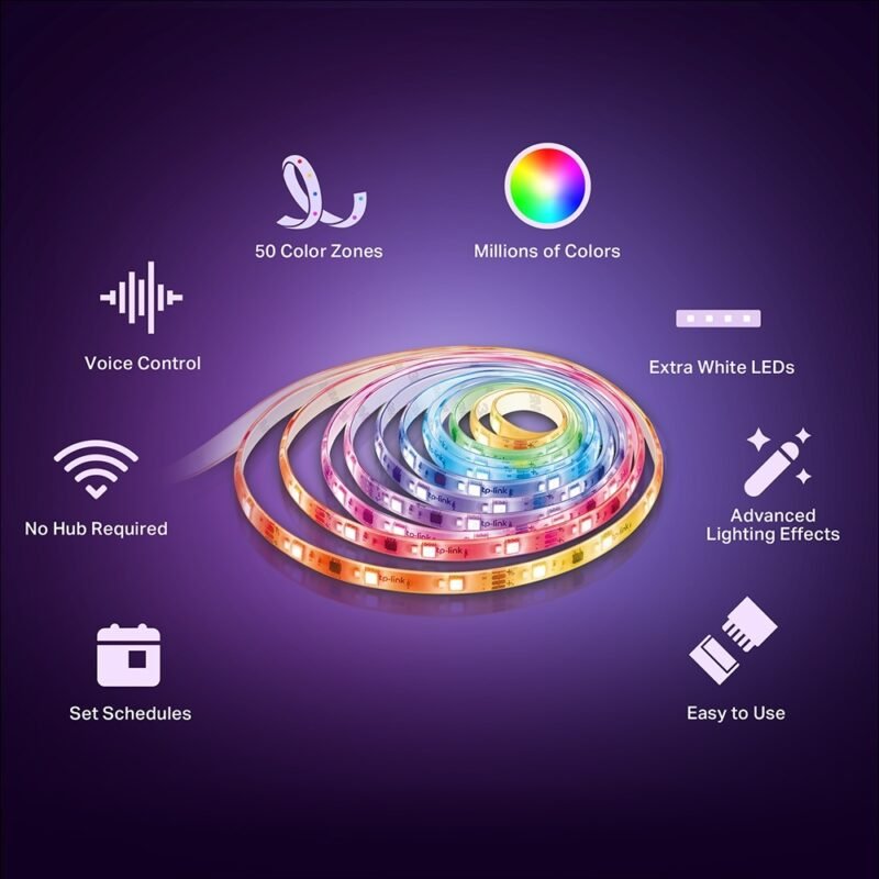 Tira LED Inteligente TP-LINK Tapo L930-5 | RGB - Multicolor, WiFi, 5 m - Imagen 6