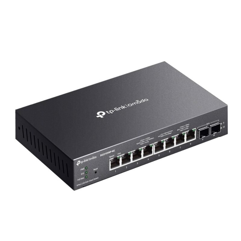 Switch Smart TP-LINK SG2210XMP-M2 | 8 Puertos 2.5G PoE+ at/af, 2 Ranuras Gigabit SFP+