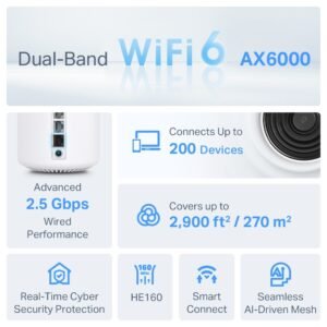 Access Point TP-LINK Deco X80 (Pack x2) | AX6000, WiFi 6, Mesh