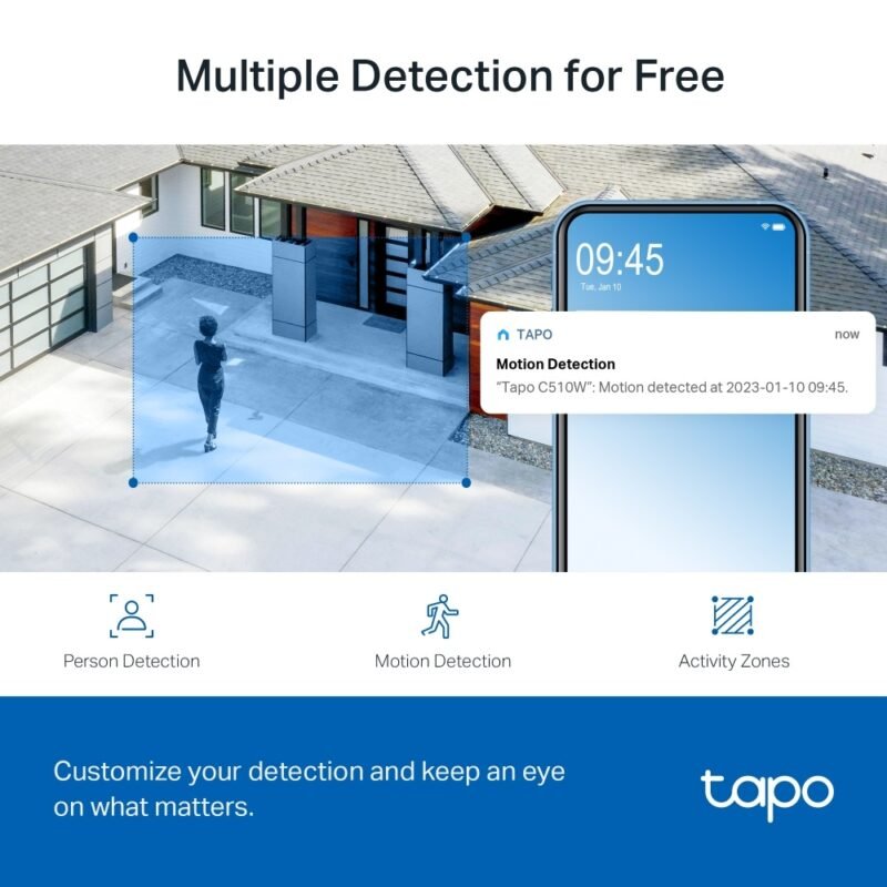 Cámara WiFi TP-LINK Tapo C510W | QHD, Rotatoria, Visión Nocturna, Exterior - Imagen 3