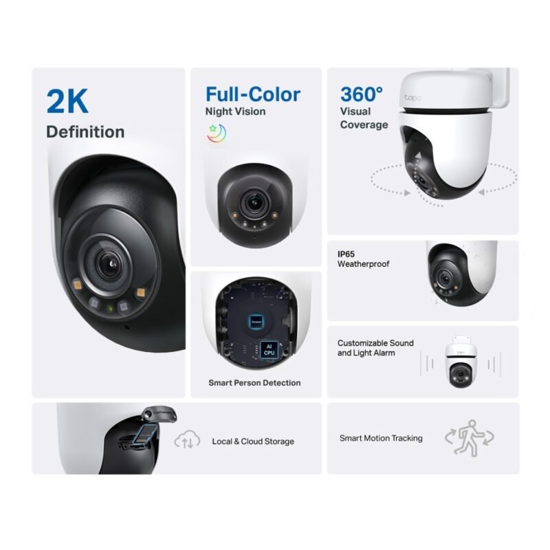 Cámara WiFi TP-LINK Tapo C510W | QHD, Rotatoria, Visión Nocturna, Exterior - Imagen 5