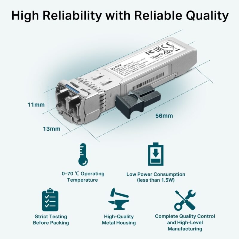 Módulo LC SFP+ TP-LINK TL-SM5110-LR | 10GBase-LR, Monomodo - Imagen 5