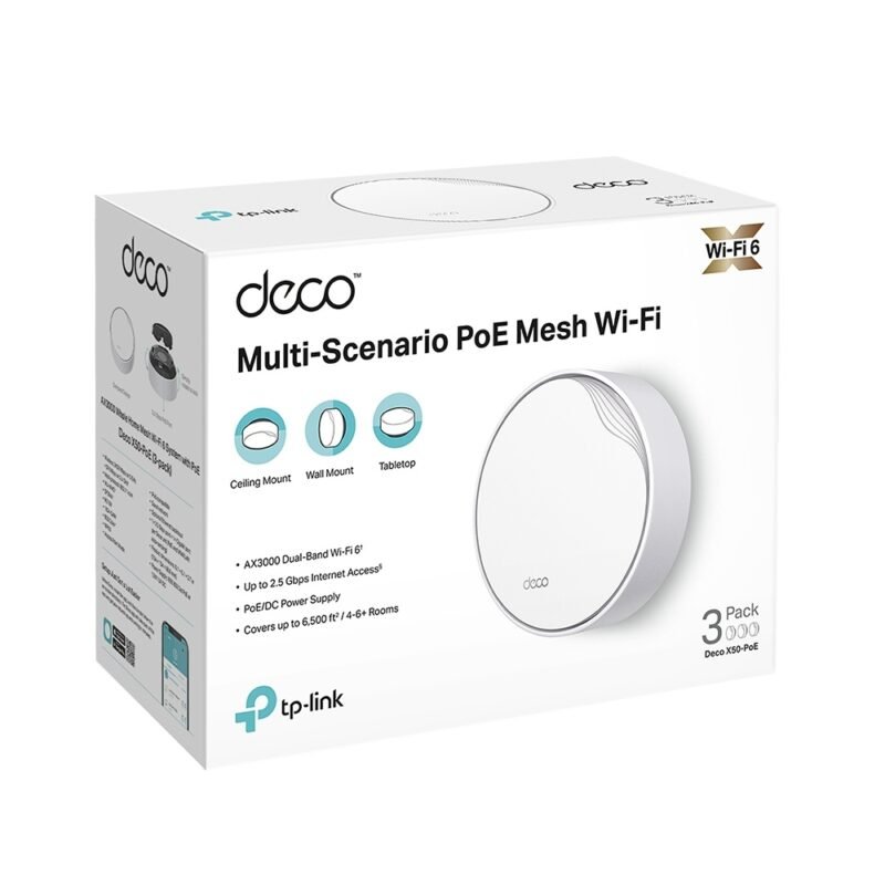 Access Point TP-LINK Deco X50 POE (Pack x3) | AX3000, WiFi 6, Mesh - Imagen 6
