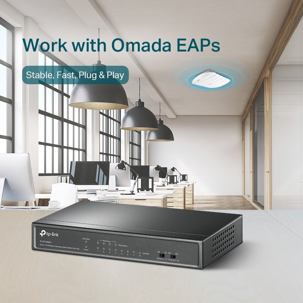Switch TP-LINK TL-SF1008LP | 8 Puertos RJ45 10/100 (4 Puertos PoE af) - Imagen 6