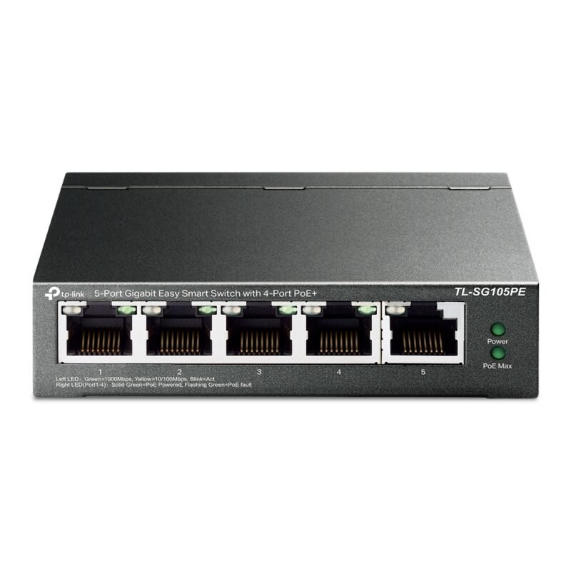 Switch TP-LINK TL-SG105PE | 5 Puertos Gigabit (4 Puertos PoE 802.3af / at PoE +) - Imagen 2