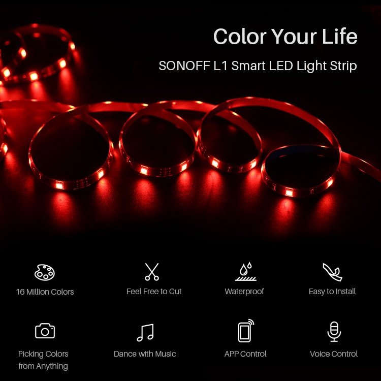Tira LED Inteligente Sonoff 5050RGB-2M | RGB, 2 m - Imagen 5