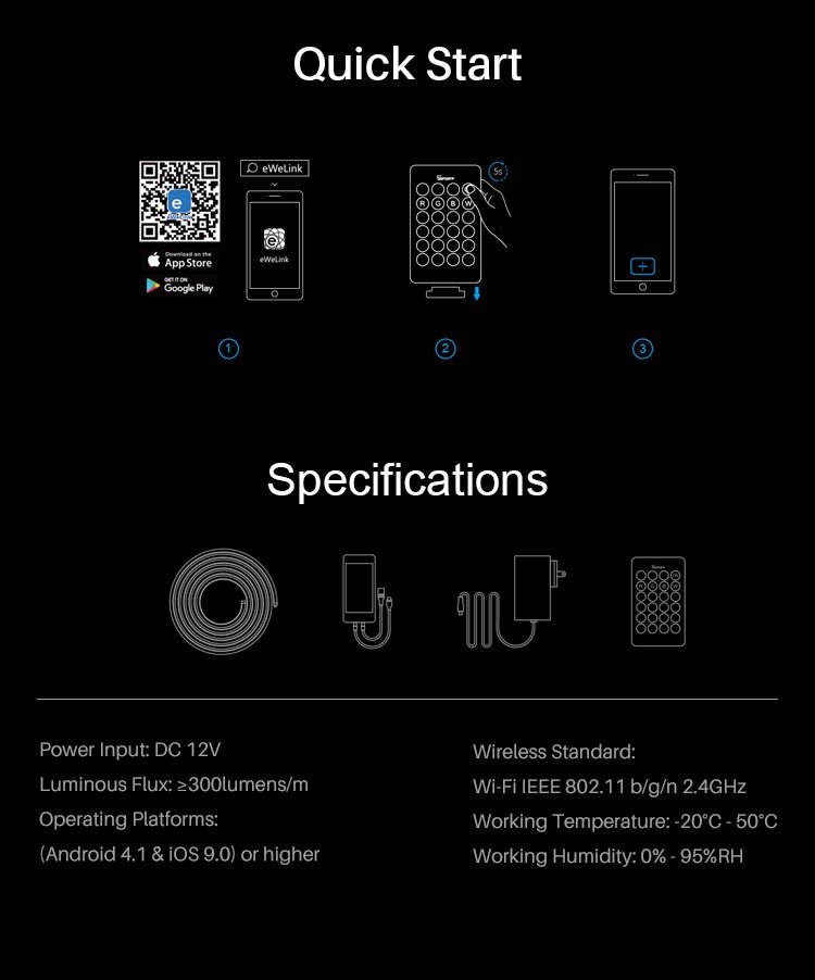 Tira LED Inteligente Sonoff 5050RGB-2M | RGB, 2 m - Imagen 6