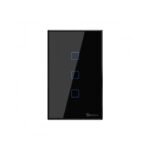Interruptor Inteligente de Pared Sonoff T3US3C-TX | WiFi y RF, Táctil, 3 Pulsadores