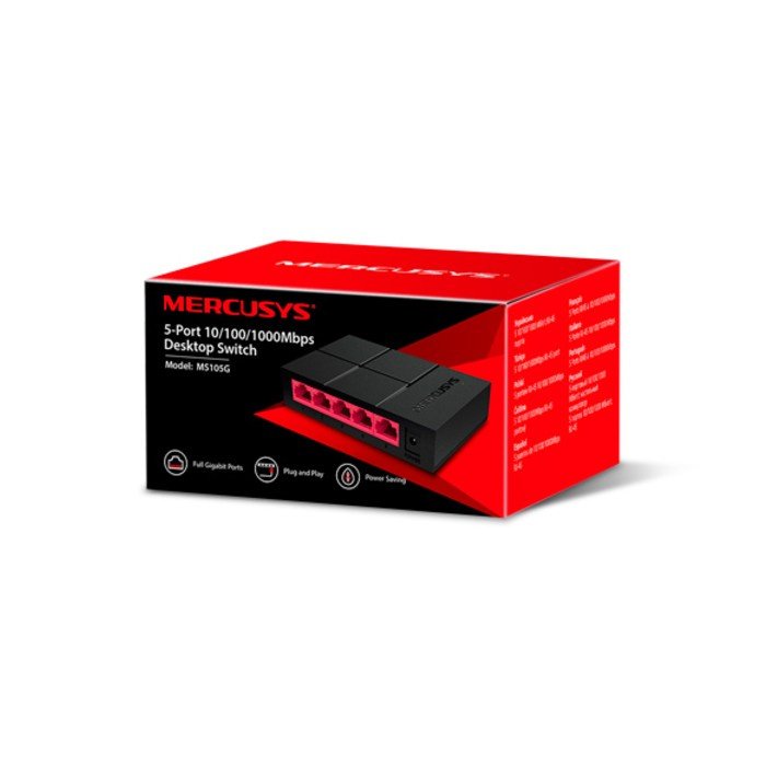 Switch MERCUSYS MS105G | 5 Puertos Gigabit - Imagen 3
