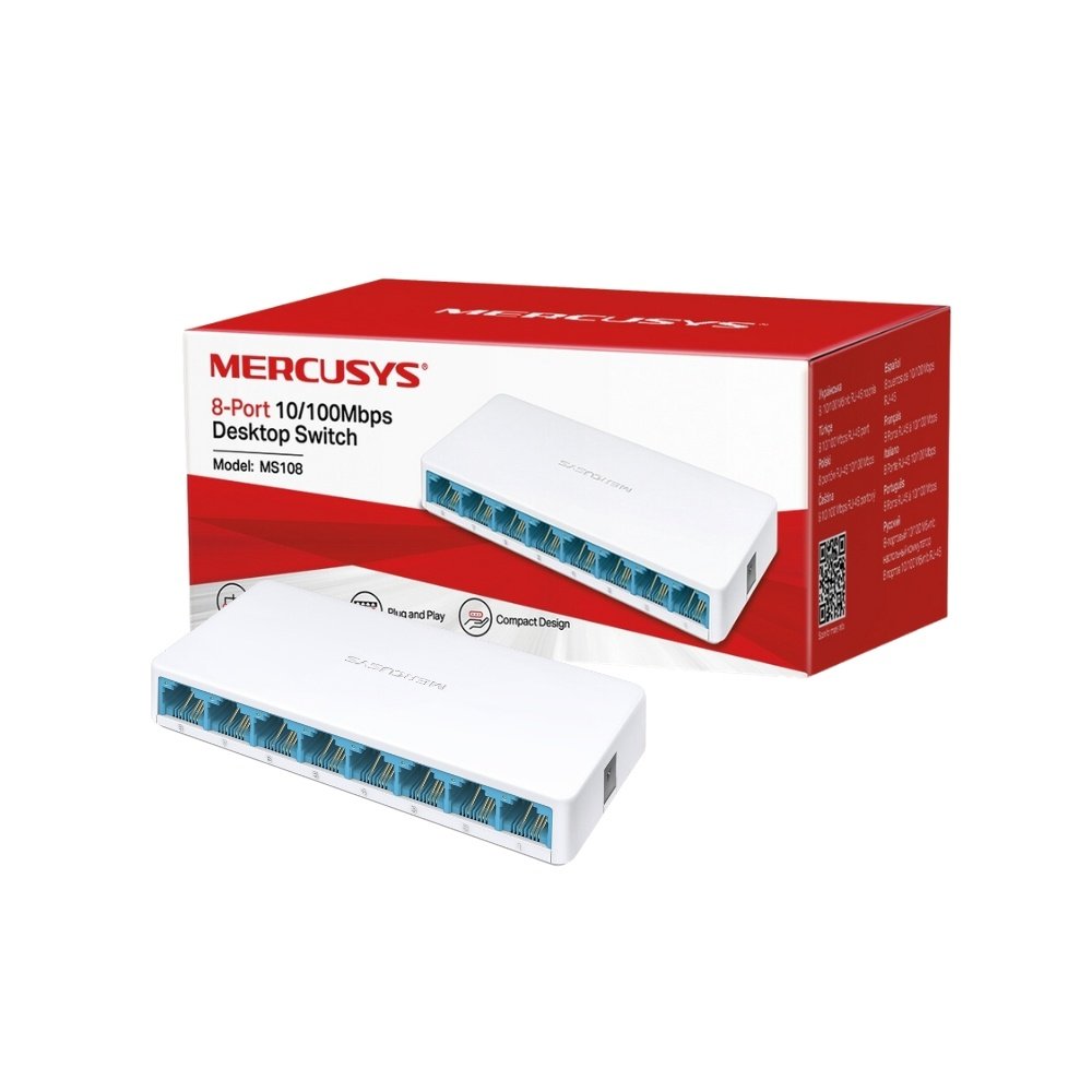 Switch MERCUSYS MS108 | 8 Puertos RJ45 10/100 - Imagen 3