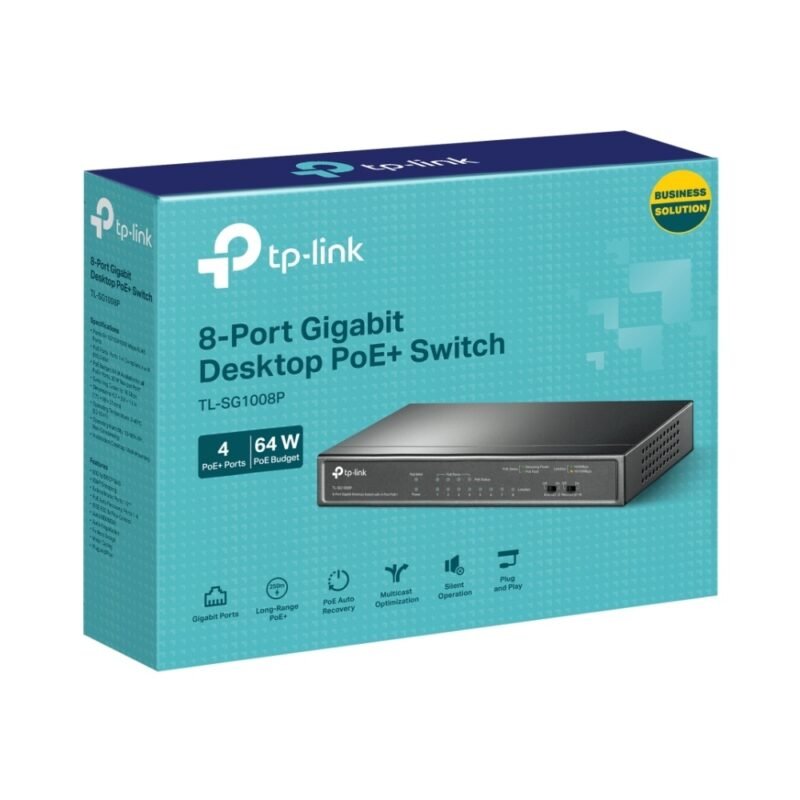Switch TP-LINK TL-SG1008P | 8 Puertos Gigabit (4 Puertos PoE af)