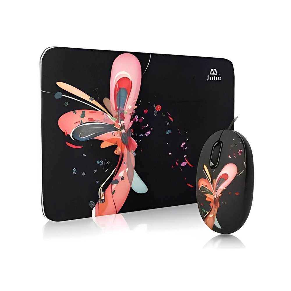 Combo Mouse + Mouse Pad JETION JT-DMS046 | Diseño Mariposa Negro - Imagen 5