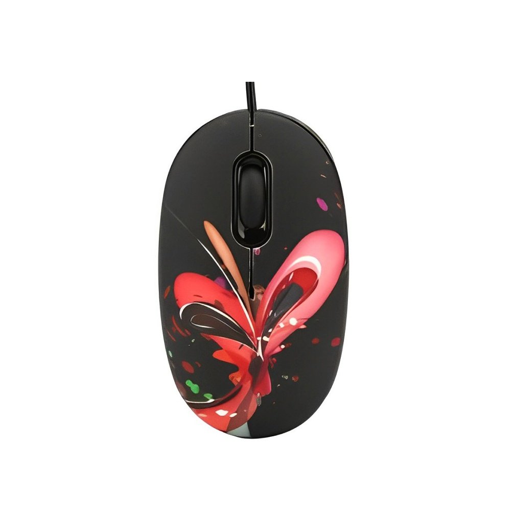 Combo Mouse + Mouse Pad JETION JT-DMS046 | Diseño Mariposa Negro - Imagen 8