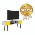 Rack / Aparador para TV con patas blanco con amarillo