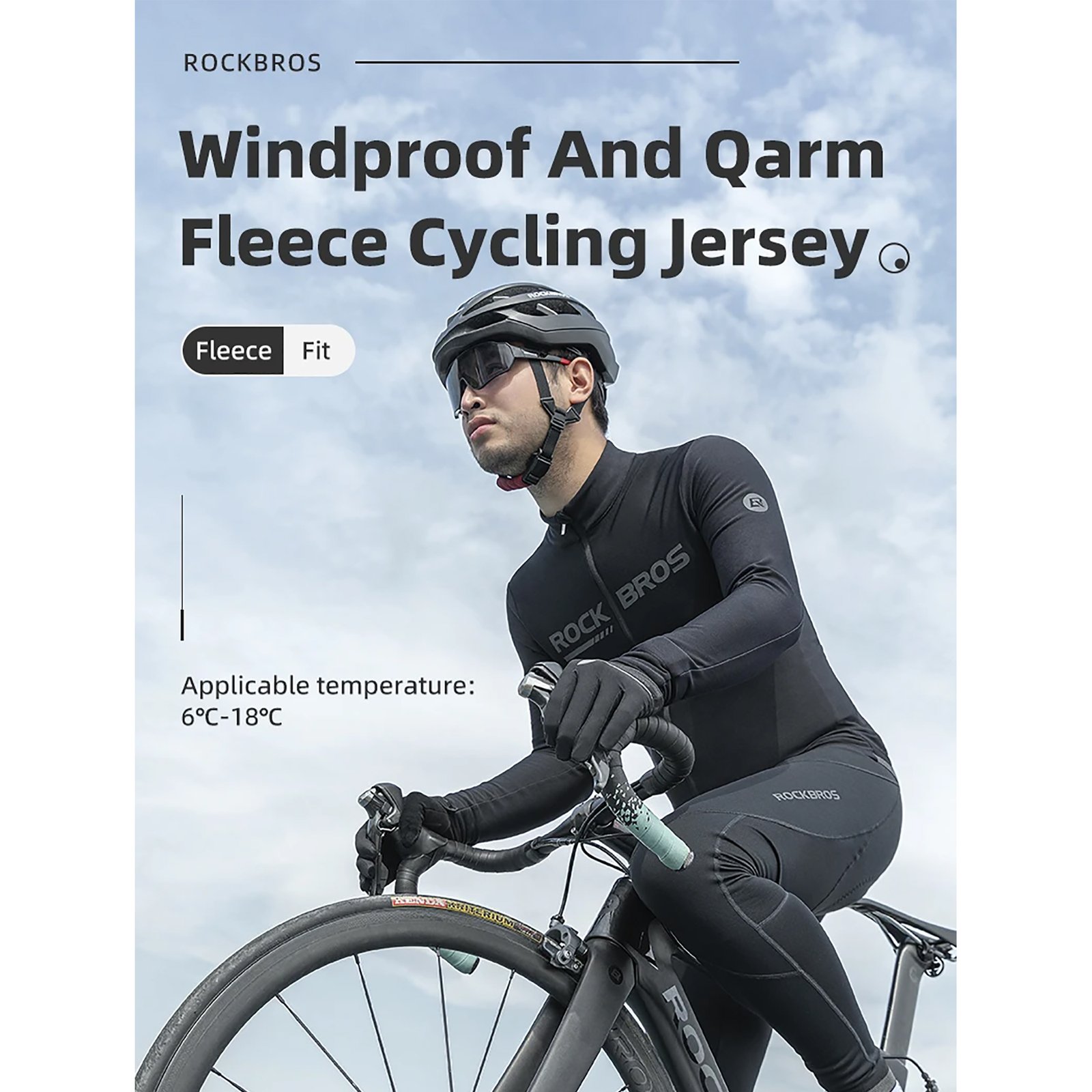 Campera Invierno Ciclismo Polar Rockbros S - Imagen 7