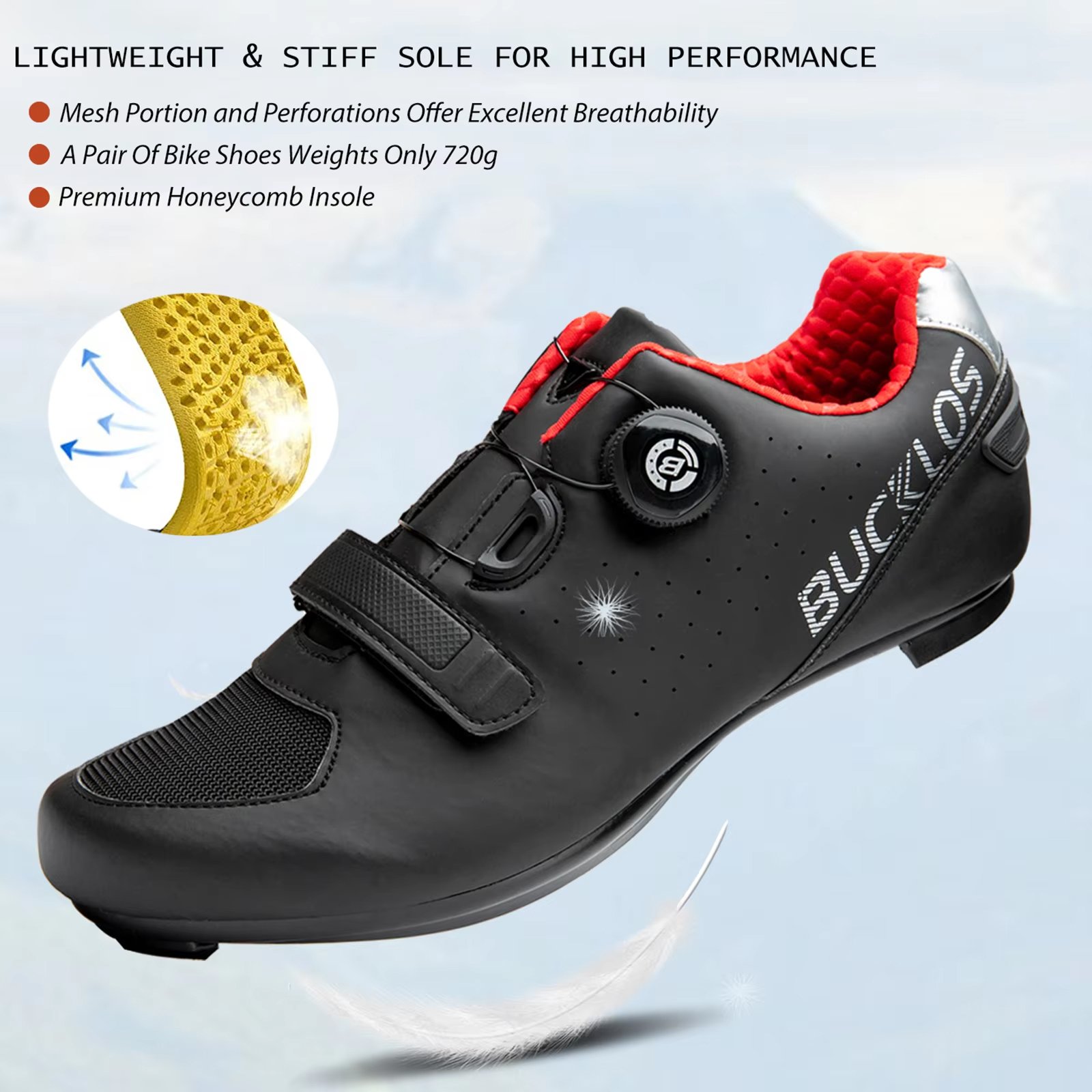 Zapatillas De Ciclismo Bucklos Transpirables Talle 45 - Imagen 3