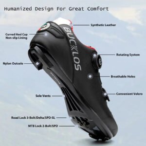 Zapatillas De Ciclismo Bucklos Transpirables Talle 42