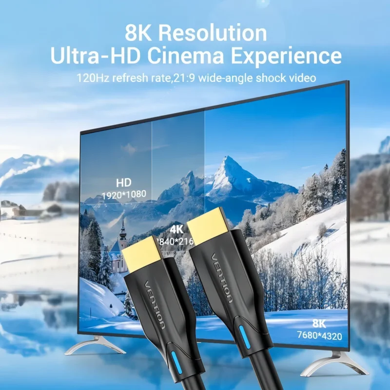 Cable Hdmi 2.1 Macho-macho 8k Marca Vention 3 Metros - Imagen 3